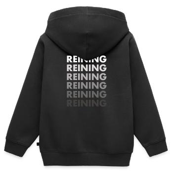 Reiner Reining - Kinder Premium Organic Zip Hoodie - Schwarz - Hinten - AI Model Kid Male (0cm)