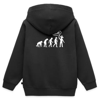 Evolution Karneval - Kinder Premium Organic Zip Hoodie - Schwarz - Hinten - AI Model Kid Male (0cm)