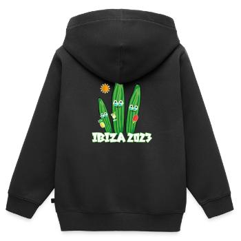 Cucumber Family,Cucumber,Cucumber,Ibiza, Party - Kids Premium Organic Zip-up Hoodie - black - Back - AI Model Kid Male (0cm)
