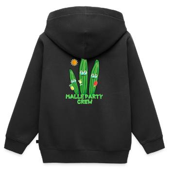 cucumber family,cucumber,cucumber,mall, Mallorca - Kids Premium Organic Zip-up Hoodie - black - Back - AI Model Kid Male (0cm)