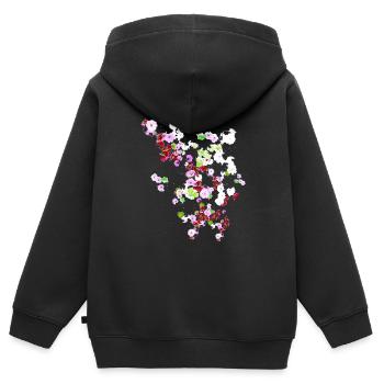 Wiese,blumen,blume, bunte blumen - Kinder Premium Organic Zip Hoodie - Schwarz - Hinten - AI Model Kid Male (0cm)