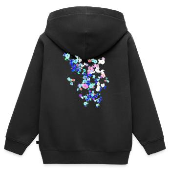 Wiese,blumen,blume, bunte blumen - Kinder Premium Organic Zip Hoodie - Schwarz - Hinten - AI Model Kid Male (0cm)