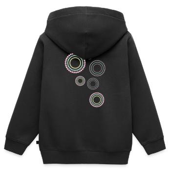 Kreise, grafische Muster, Muster - Kinder Premium Organic Zip Hoodie - Schwarz - Hinten - AI Model Kid Male (0cm)