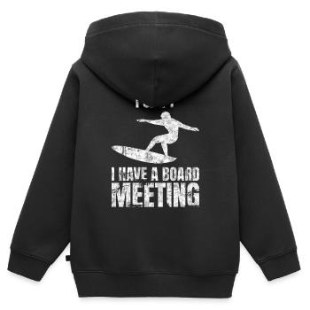Vorstandssitzung Board Meeting Surfing - Kinder Premium Organic Zip Hoodie - Schwarz - Hinten - AI Model Kid Male (0cm)