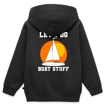 Let's Do Boat Stuff Bootskapitän - Kinder Premium Organic Zip Hoodie - Schwarz - Hinten - AI Model Kid Male (0cm)
