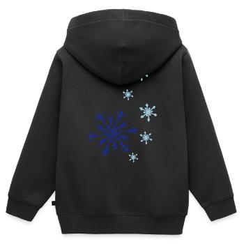 schneeflockenkombi01 - Kinder Premium Organic Zip Hoodie - Schwarz - Hinten - AI Model Kid Male (0cm)
