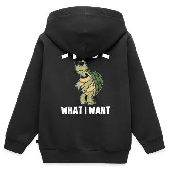 Tortue | Reptiles Reptile Cadeaux - Sweat Premium à capuche zippé enfant bio - noir - Dos - AI Model Kid Male (0cm)