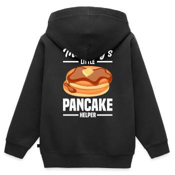Pfannkuchen - Kinder Premium Organic Zip Hoodie - Schwarz - Hinten - AI Model Kid Male (0cm)