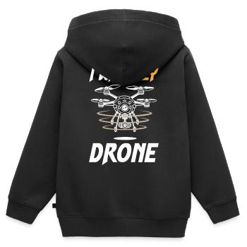 I Will Fly Drone - Kinder Premium Organic Zip Hoodie - Schwarz - Hinten - AI Model Kid Male (0cm)