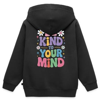 Psychische Gesundheit Mental Health - Kinder Premium Organic Zip Hoodie - Schwarz - Hinten - AI Model Kid Male (0cm)