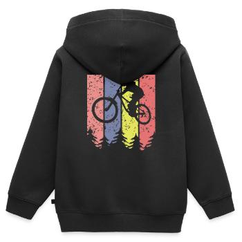 Vélo de route,vélos,vélo,vélos,velo,velos, - Sweat Premium à capuche zippé enfant bio - noir - Dos - AI Model Kid Male (0cm)
