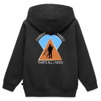 Ramoneur ramoneur - Sweat Premium à capuche zippé enfant bio - noir - Dos - AI Model Kid Male (0cm)