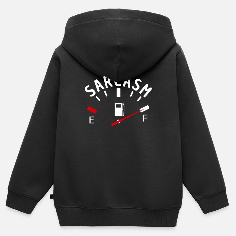 Sarcasme dictons drôles - Sweat Premium à capuche zippé enfant bio - noir
