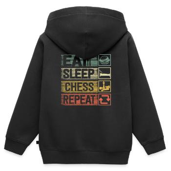 Eat Sleep Chess Repeat Funny Chess Player - Kinder Premium Organic Zip Hoodie - Schwarz - Hinten - AI Model Kid Male (0cm)