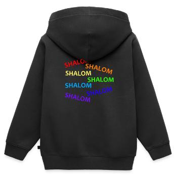 SHALOM RAINBOW WATERFALL - Gift Idea - Kids Premium Organic Zip-up Hoodie - black - Back - AI Model Kid Male (0cm)