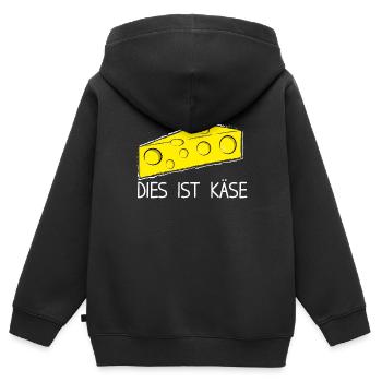 Dies ist Käse - Kinder Premium Organic Zip Hoodie - Schwarz - Hinten - AI Model Kid Male (0cm)