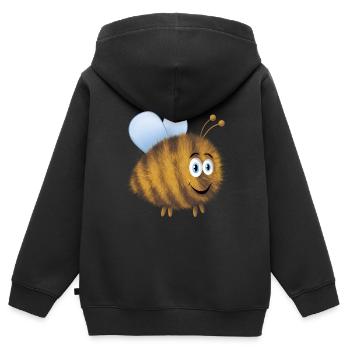 Drôle de bourdon - Sweat Premium à capuche zippé enfant bio - noir - Dos - AI Model Kid Male (0cm)