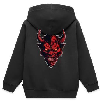 Teufel Monster Biest Bestie Engel Hölle Dämon - Kinder Premium Organic Zip Hoodie - Schwarz - Hinten - AI Model Kid Male (0cm)