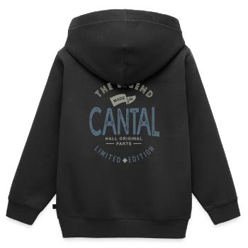 cantal, auvergnat, cantalou fier cantalien - Sweat Premium à capuche zippé enfant bio - noir - Dos - AI Model Kid Male (0cm)