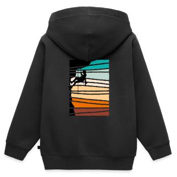 Klettern Felsklettern Bergsteigen - Kinder Premium Organic Zip Hoodie - Schwarz - Hinten - AI Model Kid Male (0cm)