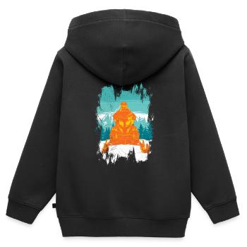 Schneemobil Motorschlitten Winter Motorsport - Kinder Premium Organic Zip Hoodie - Schwarz - Hinten - AI Model Kid Male (0cm)