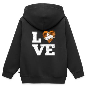 Motorschlitten Love Schneemobil Snowmobil - Kinder Premium Organic Zip Hoodie - Schwarz - Hinten - AI Model Kid Male (0cm)