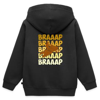 Motorschlitten Schneemotorrad Braaap Snowmobil - Kinder Premium Organic Zip Hoodie - Schwarz - Hinten - AI Model Kid Male (0cm)