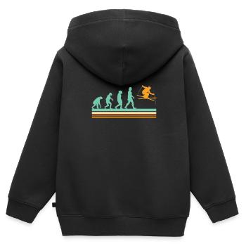Skifahrer Evolution Ski Apres Ski - Kinder Premium Organic Zip Hoodie - Schwarz - Hinten - AI Model Kid Male (0cm)
