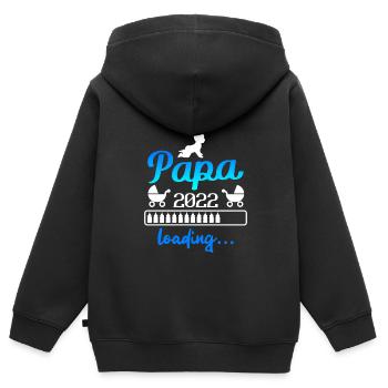 Werdender Papa 2022 Vater - Kinder Premium Organic Zip Hoodie - Schwarz - Hinten - AI Model Kid Male (0cm)