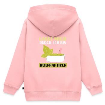 Lasst mich durch ich bin Heilpraktiker Osteopathie - Kinder Premium Organic Zip Hoodie - Rosa - Hinten - AI Model Kid Female (0cm)