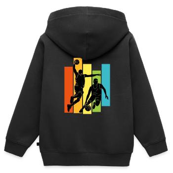 Dunking Basketball Basketball Player - Kids Premium Organic Zip-up Hoodie - black - Back - AI Model Kid Male (0cm)