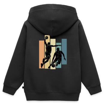 Hobby Basketballer Basketball - Kinder Premium Organic Zip Hoodie - Schwarz - Hinten - AI Model Kid Male (0cm)