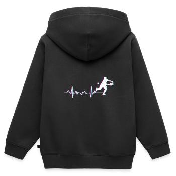 Pickleball Herzschlag Pickleball Spieler - Kinder Premium Organic Zip Hoodie - Schwarz - Hinten - AI Model Kid Male (0cm)