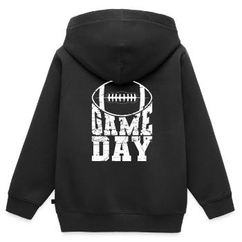 Football Game Day American Football - Kinder Premium Organic Zip Hoodie - Schwarz - Hinten - AI Model Kid Male (0cm)
