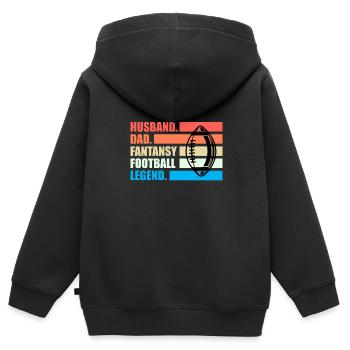 Fantasy Football Spruch Husband Dad Fantasy - Kinder Premium Organic Zip Hoodie - Schwarz - Hinten - AI Model Kid Male (0cm)