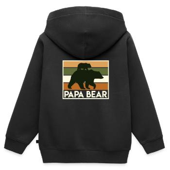 Papa Bear Expect-to-be Papa Father's Day - Kids Premium Organic Zip-up Hoodie - black - Back - AI Model Kid Male (0cm)