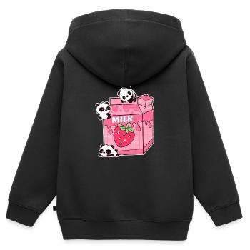 Anime Milch Shake Milkshake Panda Kawaii - Kinder Premium Organic Zip Hoodie - Schwarz - Hinten - AI Model Kid Male (0cm)