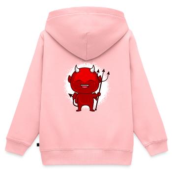Kleiner Teufel Satan Antichrist - Kinder Premium Organic Zip Hoodie - Rosa - Hinten - AI Model Kid Female (0cm)