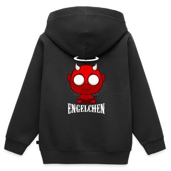 Angel Devil Devil - Kids Premium Organic Zip-up Hoodie - black - Back - AI Model Kid Male (0cm)
