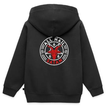 Satan Ziege All Hail Satan Bafomet Baphomet - Kinder Premium Organic Zip Hoodie - Schwarz - Hinten - AI Model Kid Male (0cm)