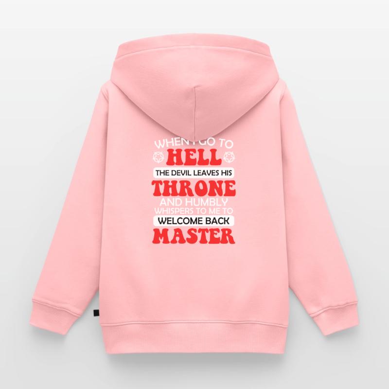 Sarcasm Devil Joke Satan Antichrist Evil Common Kids Premium Organic Zip-up Hoodie