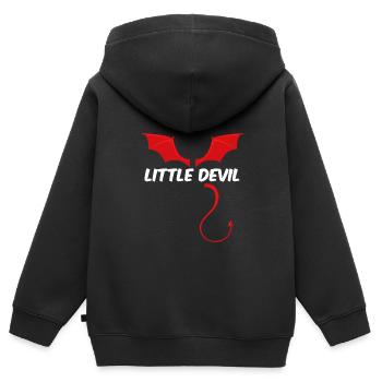 Little Devil Devil Angel Devil - Kids Premium Organic Zip-up Hoodie - black - Back - AI Model Kid Male (0cm)