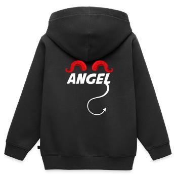 Angel Devil Angel Devil - Kids Premium Organic Zip-up Hoodie - black - Back - AI Model Kid Male (0cm)