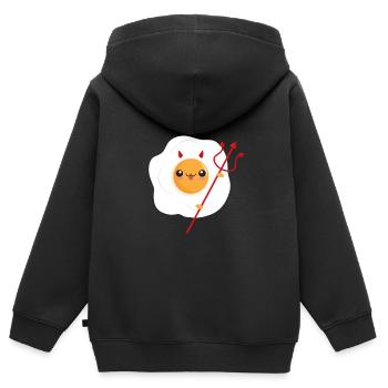 Teufel Ei Spiegelei Satan Teufel - Kinder Premium Organic Zip Hoodie - Schwarz - Hinten - AI Model Kid Male (0cm)