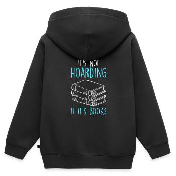 Es ist kein horten wenn es Bücher sind Bücher - Kinder Premium Organic Zip Hoodie - Schwarz - Hinten - AI Model Kid Male (0cm)