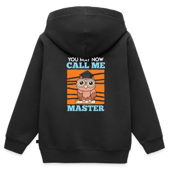 Master Abschluss Master Eule Master 2022 - Kinder Premium Organic Zip Hoodie - Schwarz - Hinten - AI Model Kid Male (0cm)