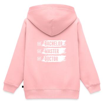 Docteur Doctorat Thèse de doctorat Docteur - Sweat Premium à capuche zippé enfant bio - rose - Dos - AI Model Kid Female (0cm)