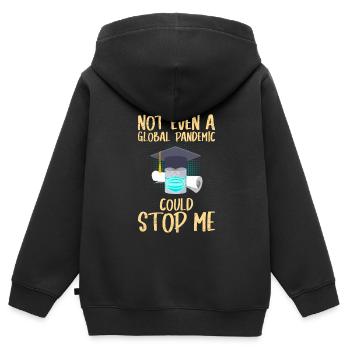 Même une pandémie ne pouvait pas m’arrêter - Sweat Premium à capuche zippé enfant bio - noir - Dos - AI Model Kid Male (0cm)