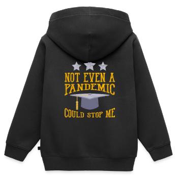 Même une pandémie ne pouvait pas m’arrêter Maître - Sweat Premium à capuche zippé enfant bio - noir - Dos - AI Model Kid Male (0cm)