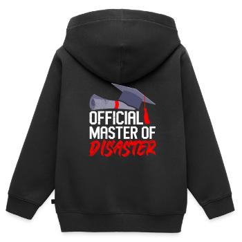 Offizieller Master of Disaster Master Abschluss - Kinder Premium Organic Zip Hoodie - Schwarz - Hinten - AI Model Kid Male (0cm)